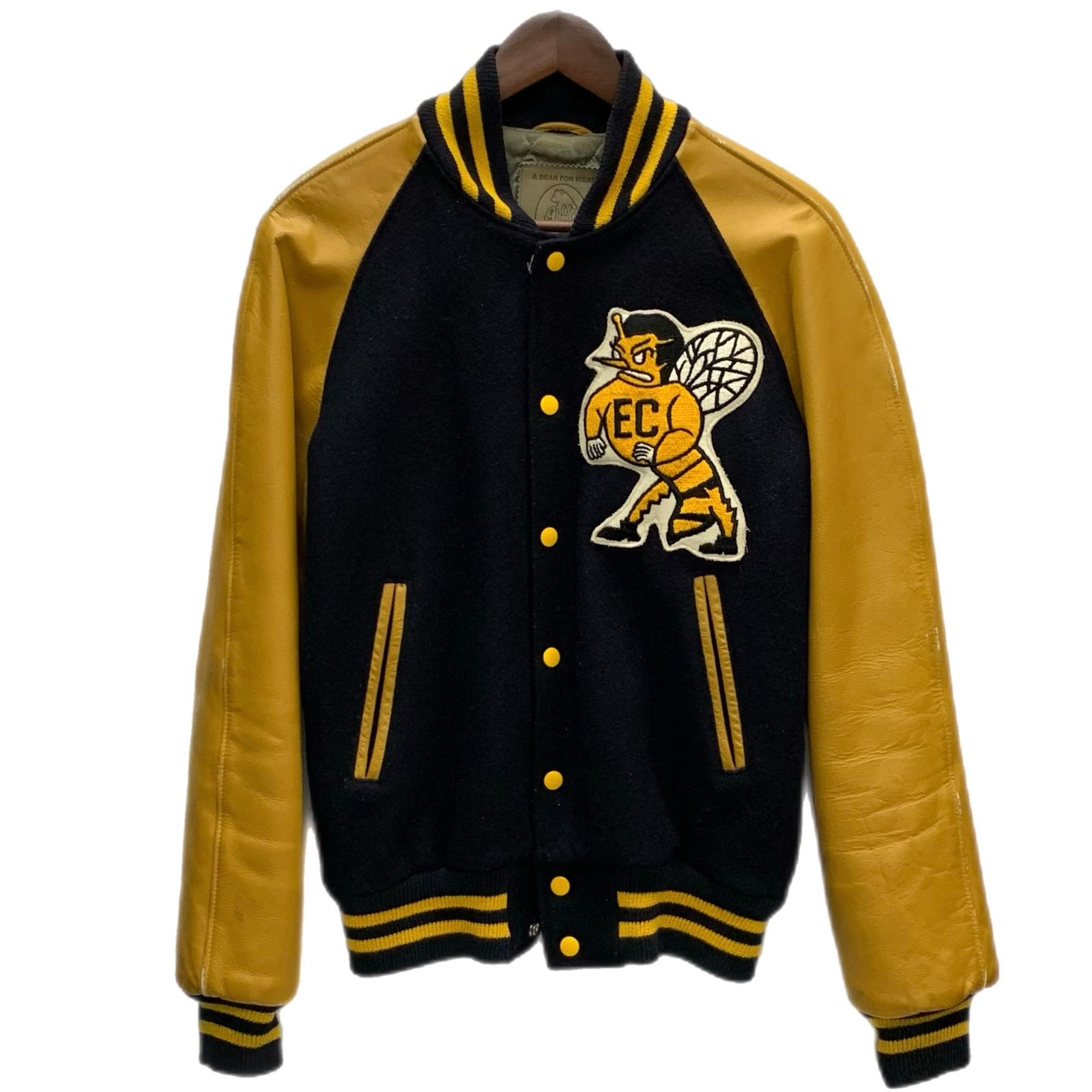 ゴールデンベア Golden Bear スタジャン ジャケット 黄色 Mサイズ 