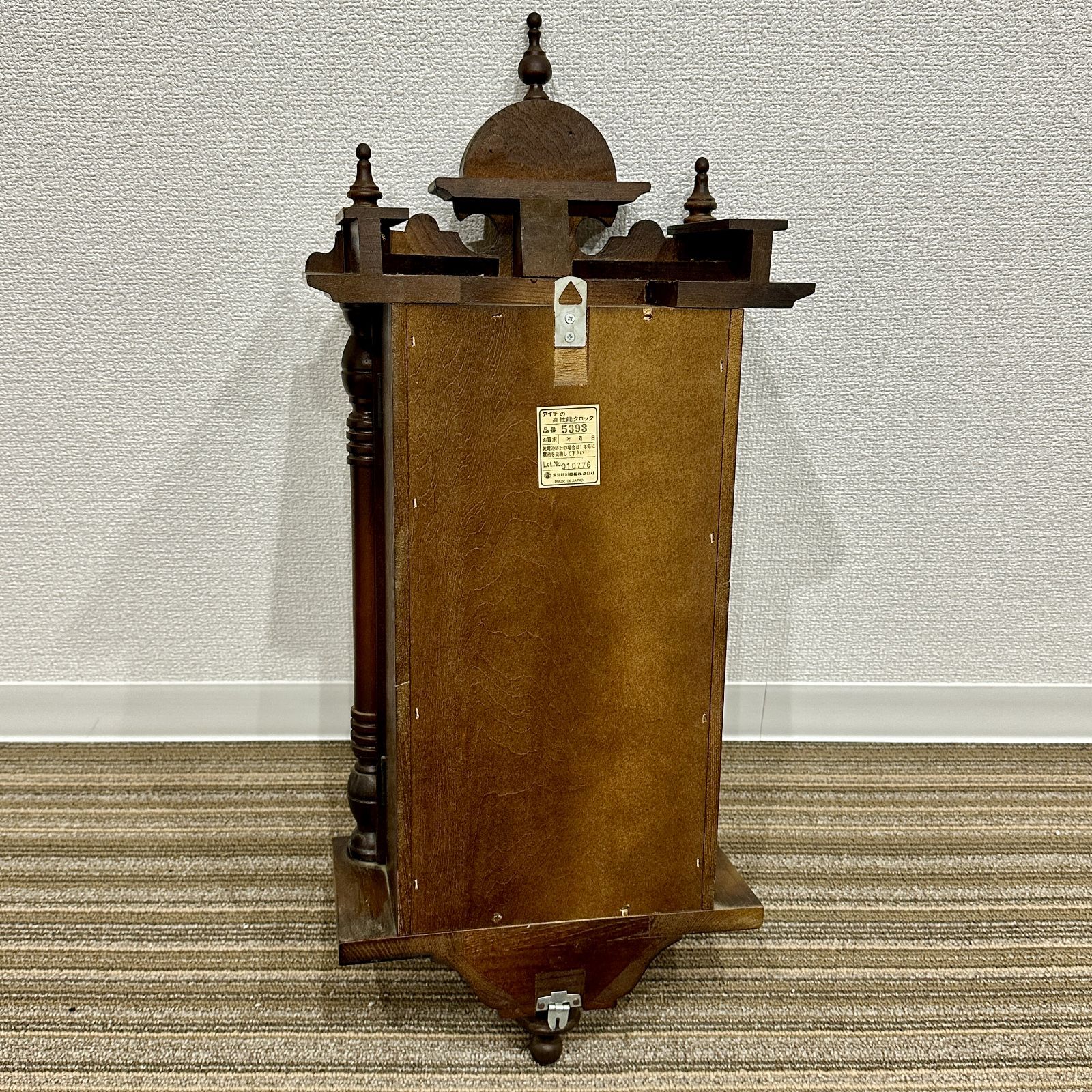 詳細不明 ジャンク 古いボンボン時計 丸型 欅 けやき 天然木 替え