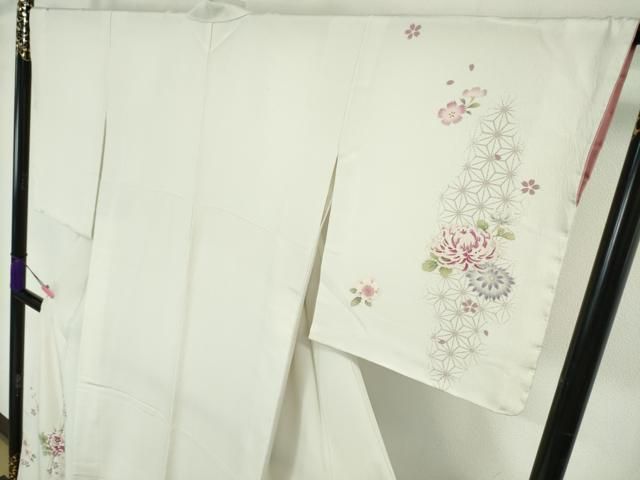 平和屋本店□極上 松田聖子 SEIKOMATSUDA 訪問着 乱菊 薄い白緑色地