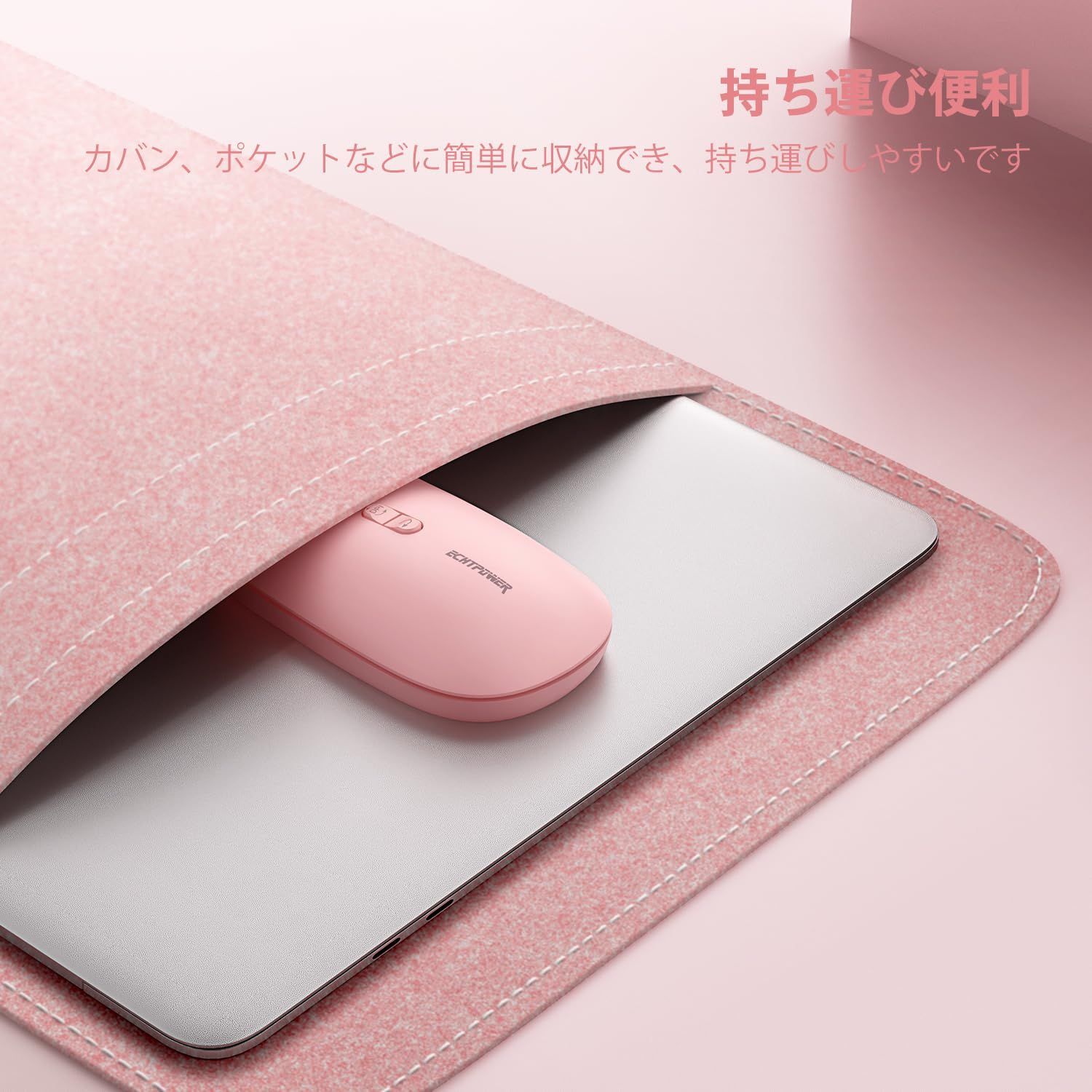 色: Pink】ECHTPower ワイヤレスマウス 無線 2.4GHz 薄型 メルカリShops