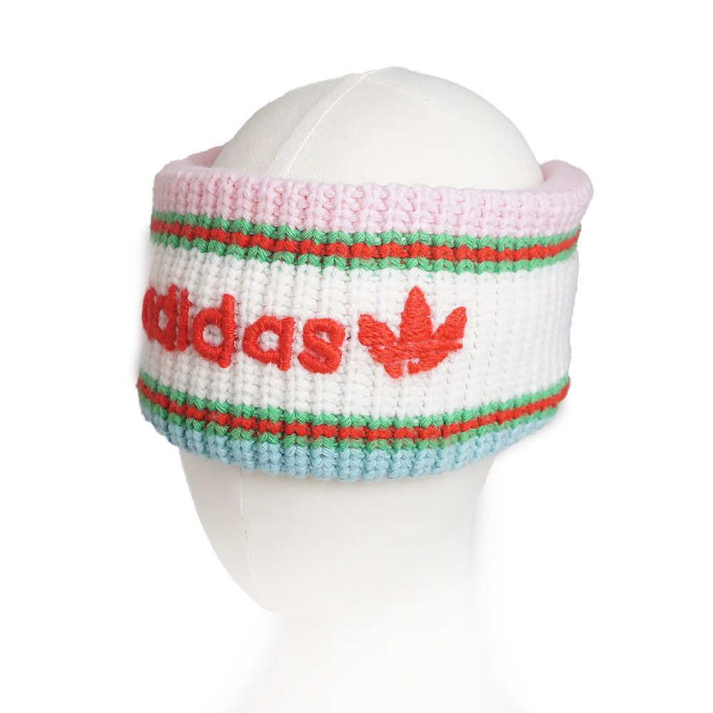 グッチ ADIDAS アディダス コラボ ヘッドバンド Mサイズ 58CM ウール100% ピンク ブルー ホワイト 716335 GUCCI