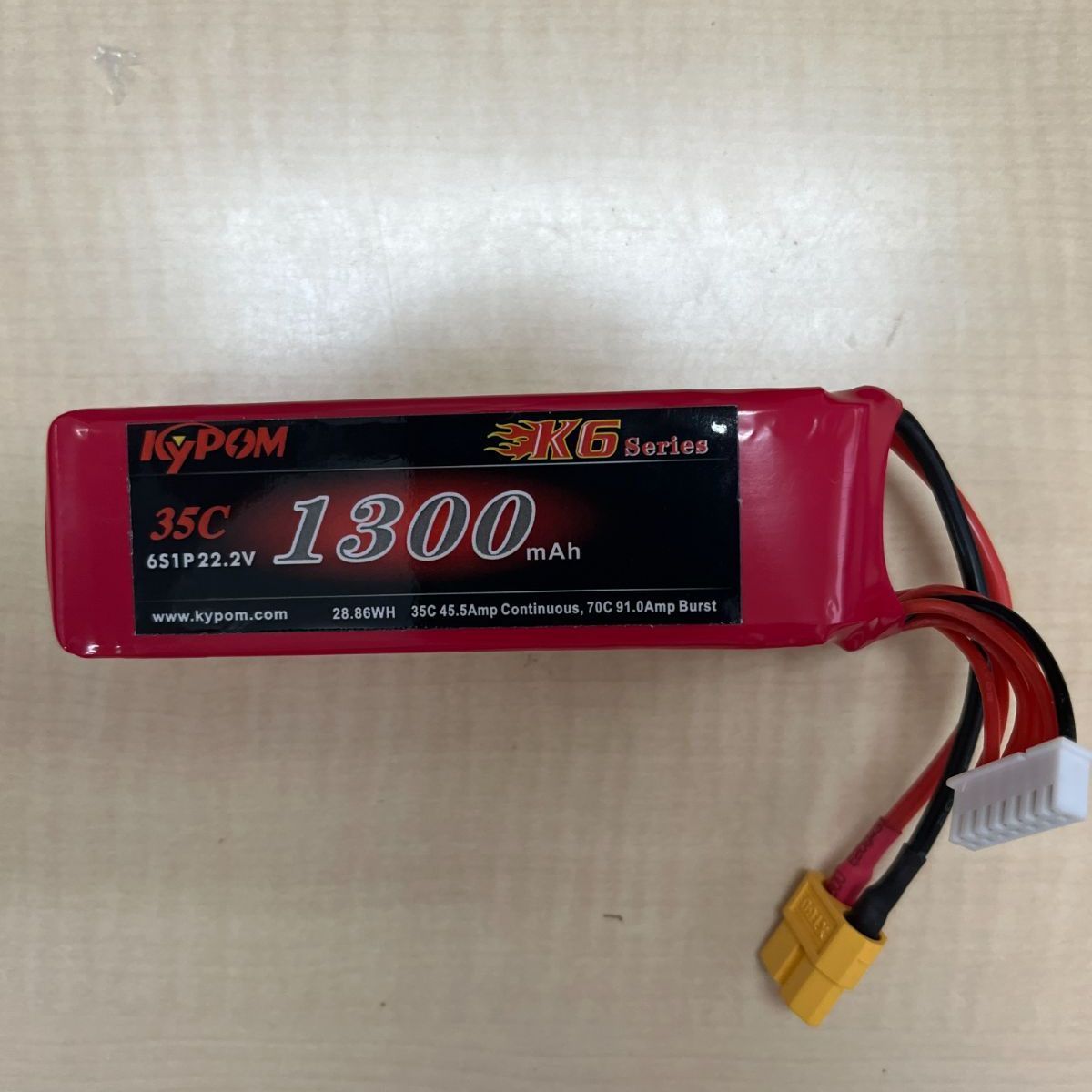 KyPOM リポバッテリー 6セル　K6 22.2V 1300mAh 35C with XT60