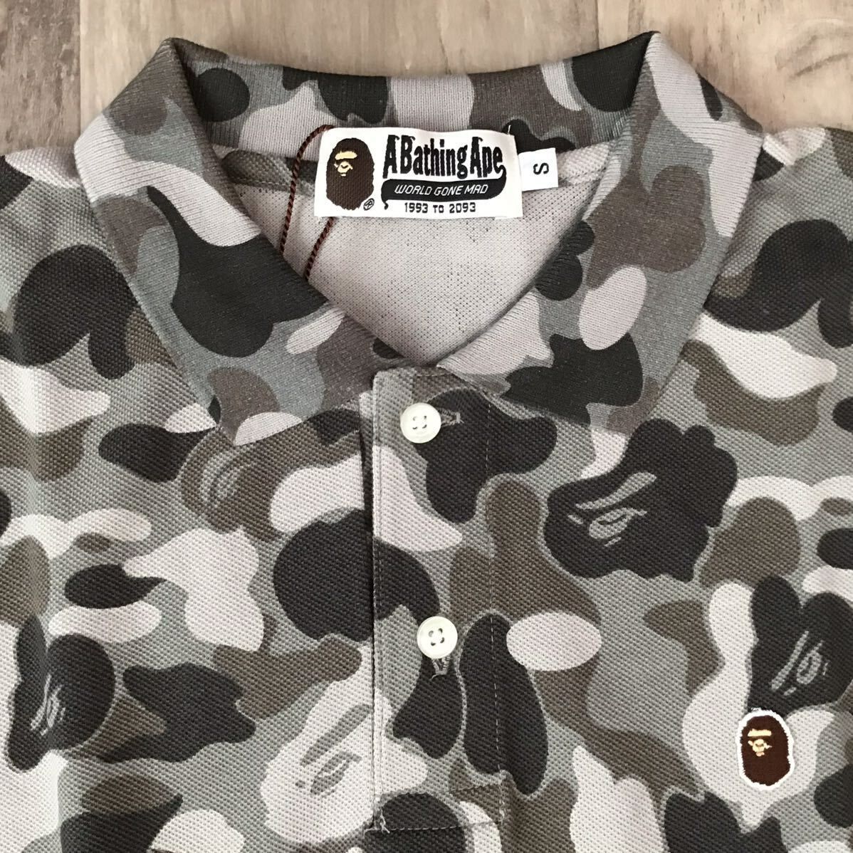 ☆新品☆ BAPE camo ポロシャツ Sサイズ グレー a bathing ape エイプ