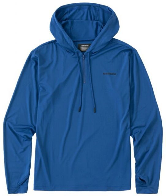 シマノ サンプロテクション プルオーバー フーディーシャツ SH-001V ブルー Lサイズ  shimano 釣具 (SP)