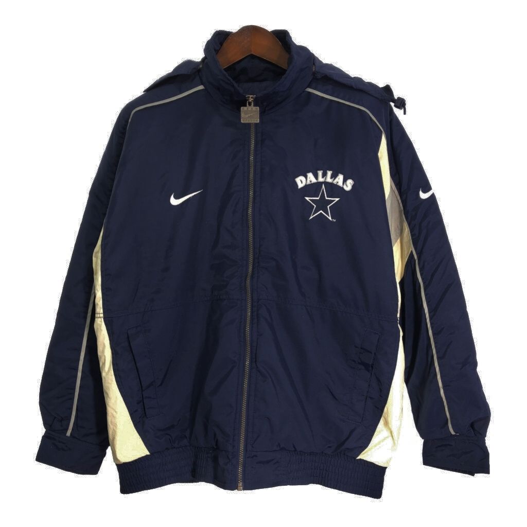 90年代 NIKE ナイキ NFL ダラス・カウボーイズ スタジアムジャケット プロチーム アメフト ネイビー (メンズ M) 中古 古着 R5881