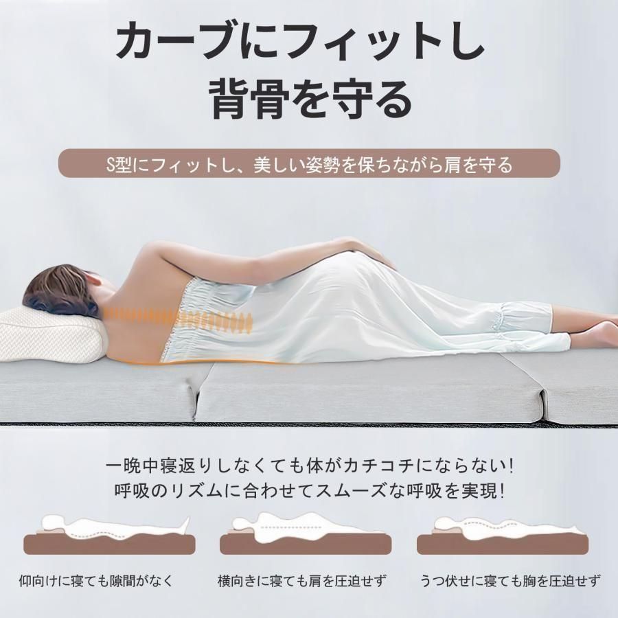 三つ折りマットレス 2層高反発 配送 極厚10cm シングル 折りたたみ