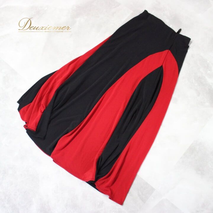 【美品 社交ダンス衣装】スカート レッスンウェア 練習着 leirena 赤 黒 美品 社交ダンス衣装】スカート レッスンウェア 練習着 leirena