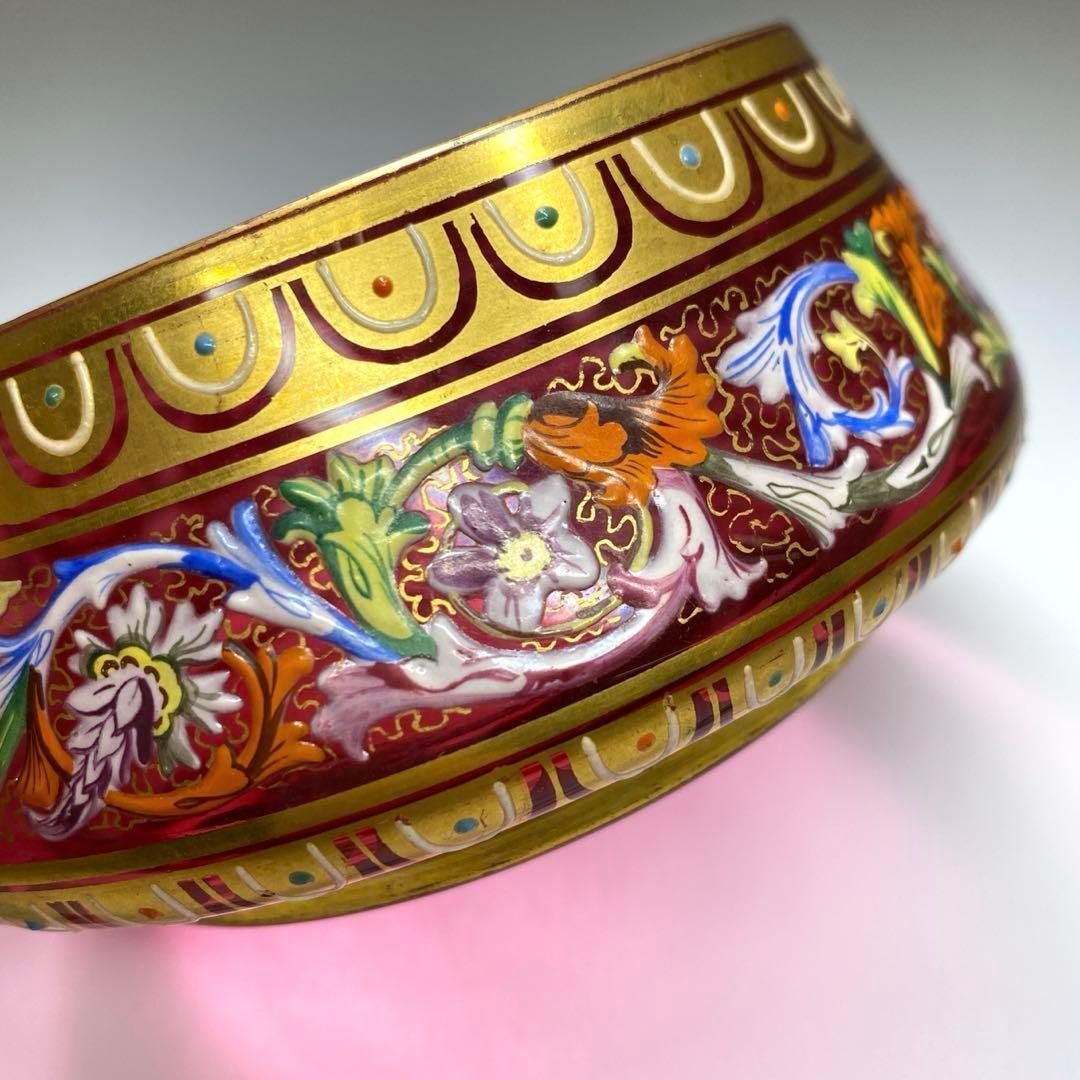 ベネチアグラス ボウル 幅約11㎝ 東Y6-0910 1Fタサチ