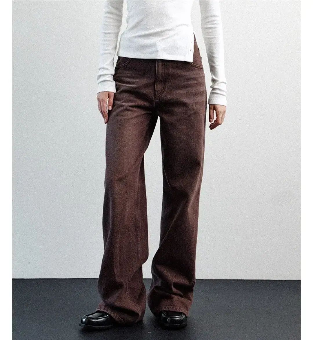 Le ル 茶色 デニム brown washed denim