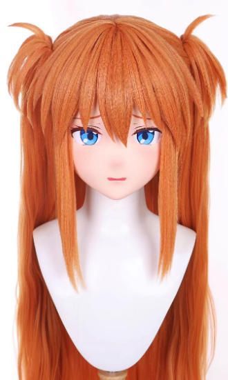 最 全頭マスク カツラ付き ロック付き NO.584 フルマスク ドール ロリータ人形 コスプレ 変身 仮装 着ぐるみ 二次元美少女