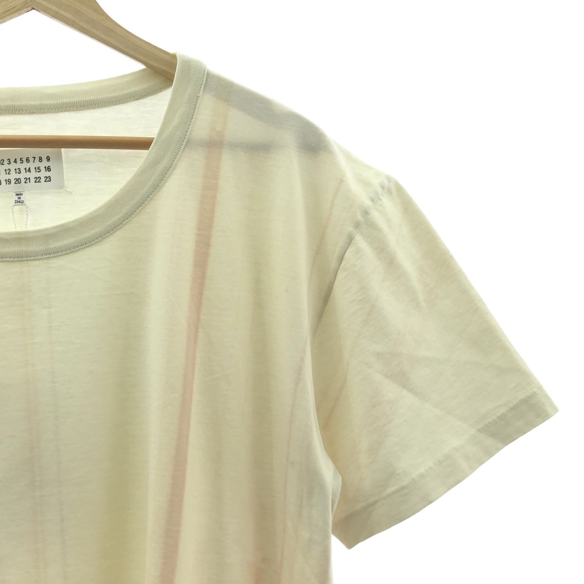 【美品】  Maison Martin Margiela / メゾンマルタンマルジェラ | 2014SS | プリント オーバー Tシャツ カットソー | M | ベージュ 美品】 Maison Martin Margiela / メゾンマルタンマルジェラ