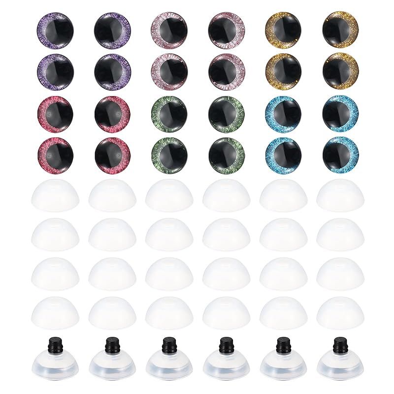 【新品】 PATIKIL 35mm フラッシュ セーフティ 24個 リアルなカラフルなかぎ針編み用セーフティアイ デコレーション かぎ針編みアクセサリー ドールクラフト ミックスカラー 1