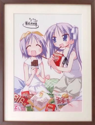 中古】原画イラストボード 美水かがみ 額装複製原画 らき☆すた 第2巻