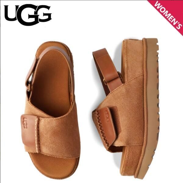 【限定割引】UGG正规品代理店 サンダル ストラップサンダル ゴールデンスター ハイ スリングバック レディース 厚底 軽量 WOMENS GOLDENSTAR HI SLINGBACK SANDAL チェスナット 1152652