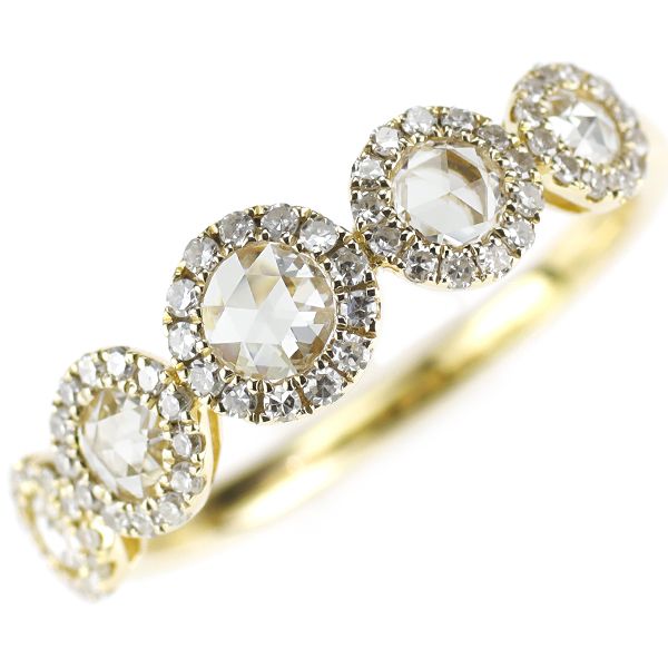 K18YG ローズカット/シングルカット ダイヤモンド リング 0.60ct  