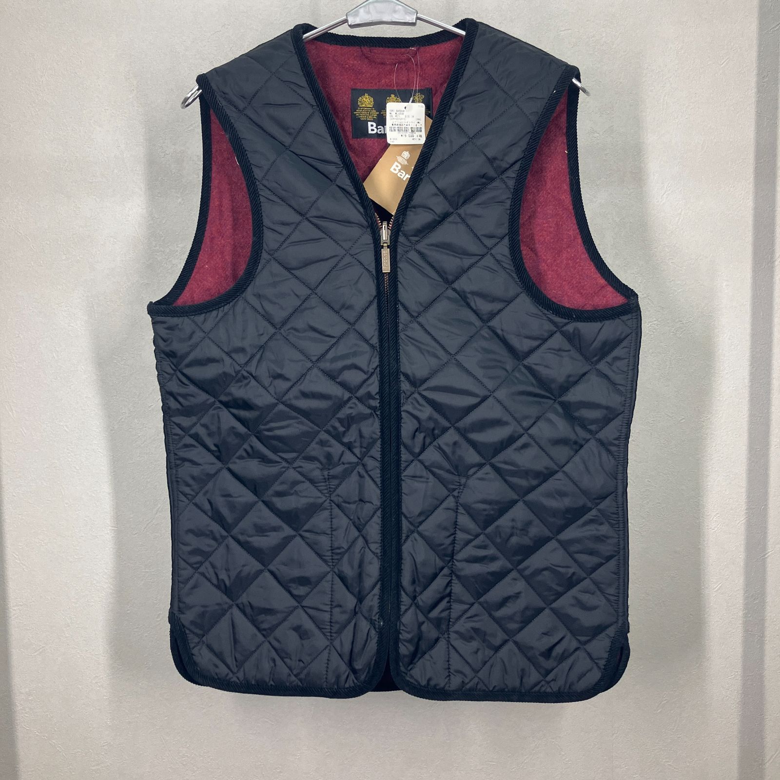 Barbour バブアー SL LINER WOOL キルティングベスト ライナーベスト リバーシブル 黒 赤 ウール サイズ36 ブラック レッド メンズ ユニセックス