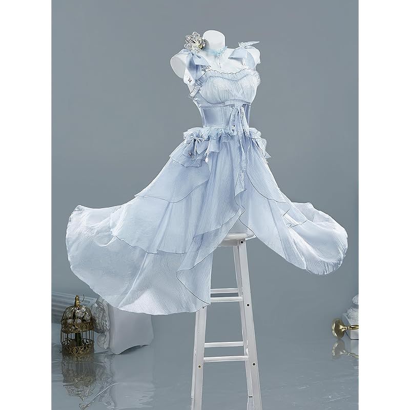 在庫 Miccostumes レディース 大人 アニメ ゲーム 女神風 プリンセス ドレス ワンピース キャミソール 衣装セット セクシー かわいい 萌え コスプレ コスチューム コス 仮装 変身 変装 撮影 お化け 演出 普段着 XS 0