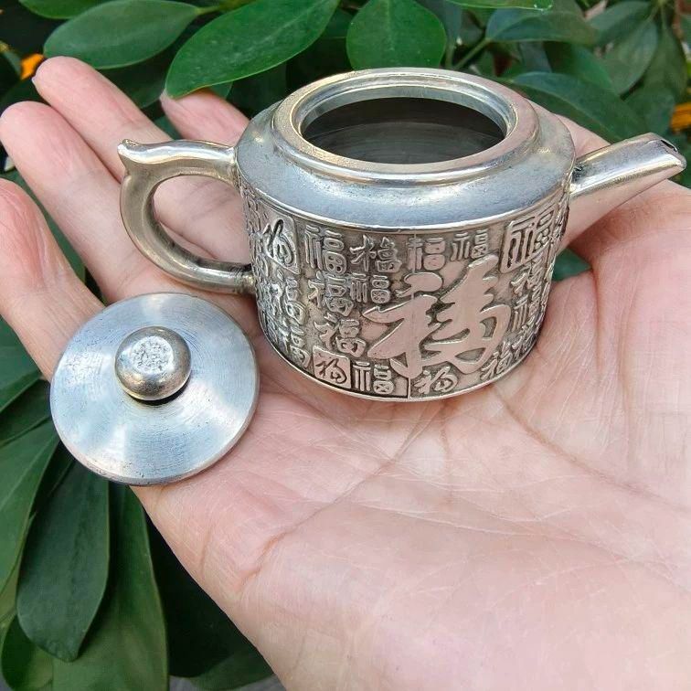 銅器 浮彫福字酒壺 茶壺 家庭茶道 置物 装飾品 工芸品 - メルカリ