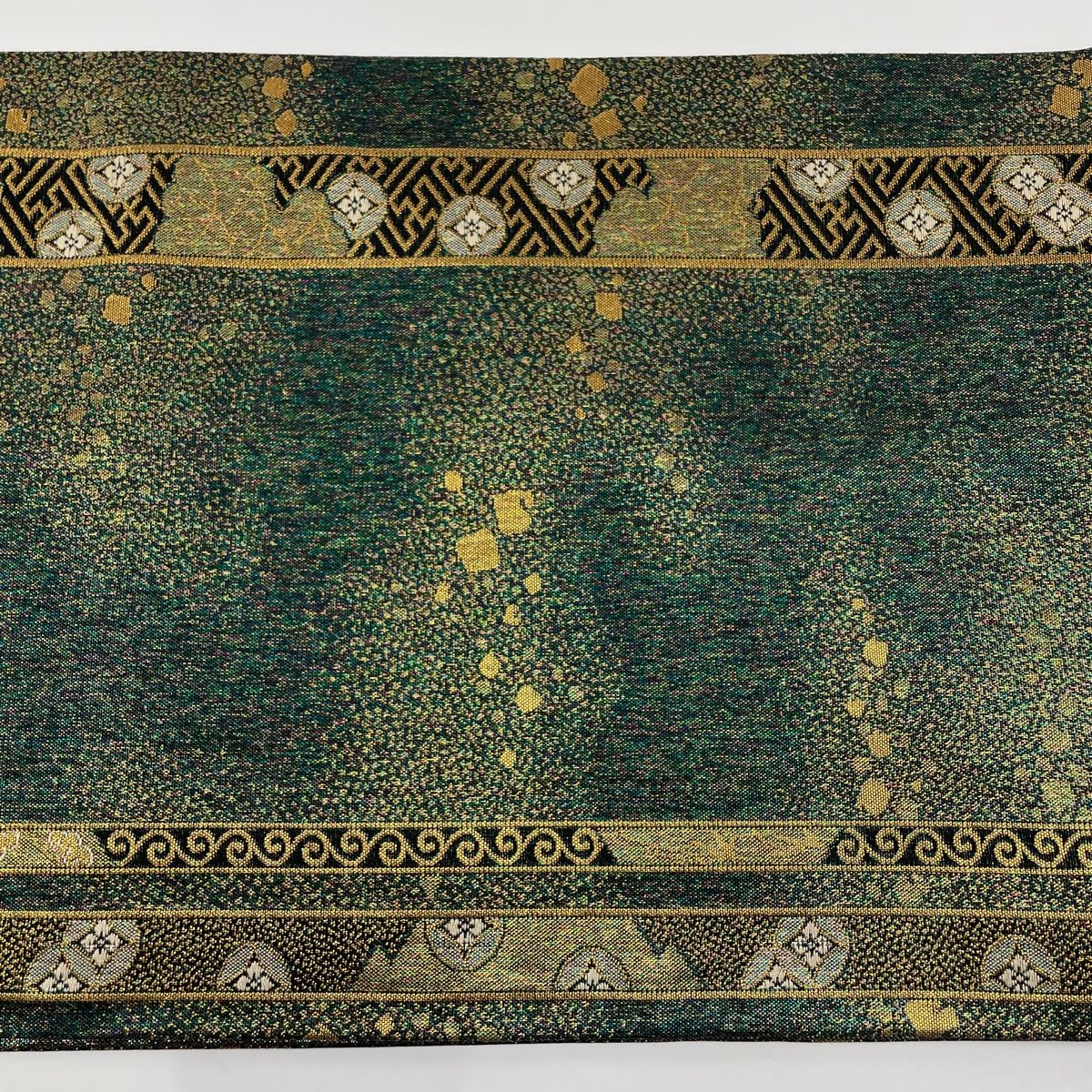 袋帯 美品 秀品 幾何学模様 七宝 箔 緑 六通 正絹 【中古】 - メルカリ