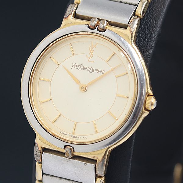 イヴサンローラン QZ 2200-228481 シャンパンゴールド文字盤 レディース腕時計 YUM 2000000 NSK