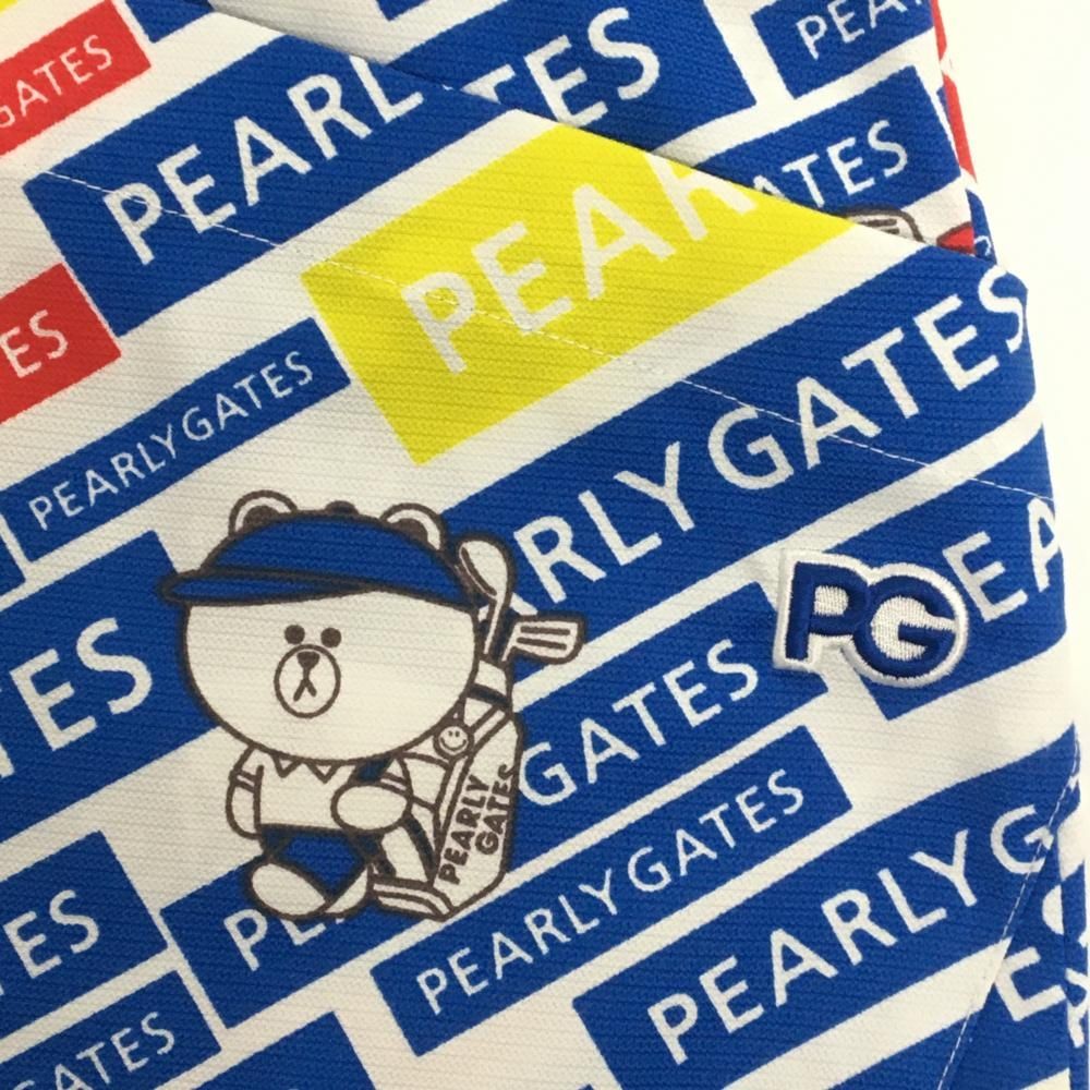 超美品】パーリーゲイツ×LINEFRIENDS スカート 白×ブルー×レッド