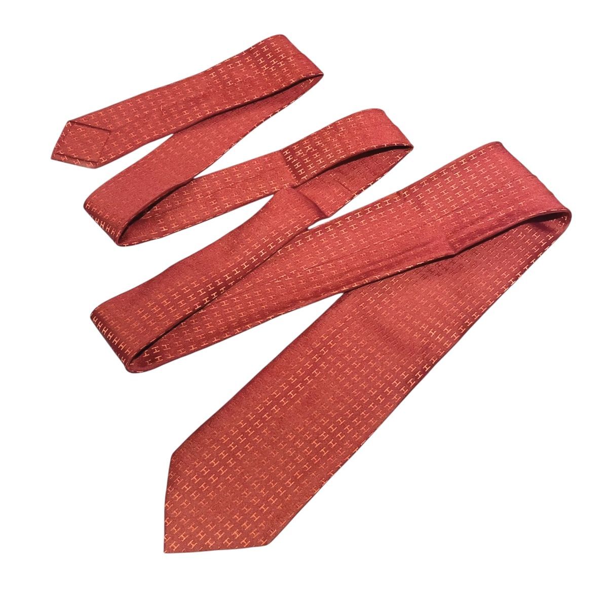 中古】 HERMES エルメス ネクタイ H織りタイ 〈ファソネ〉7cm H