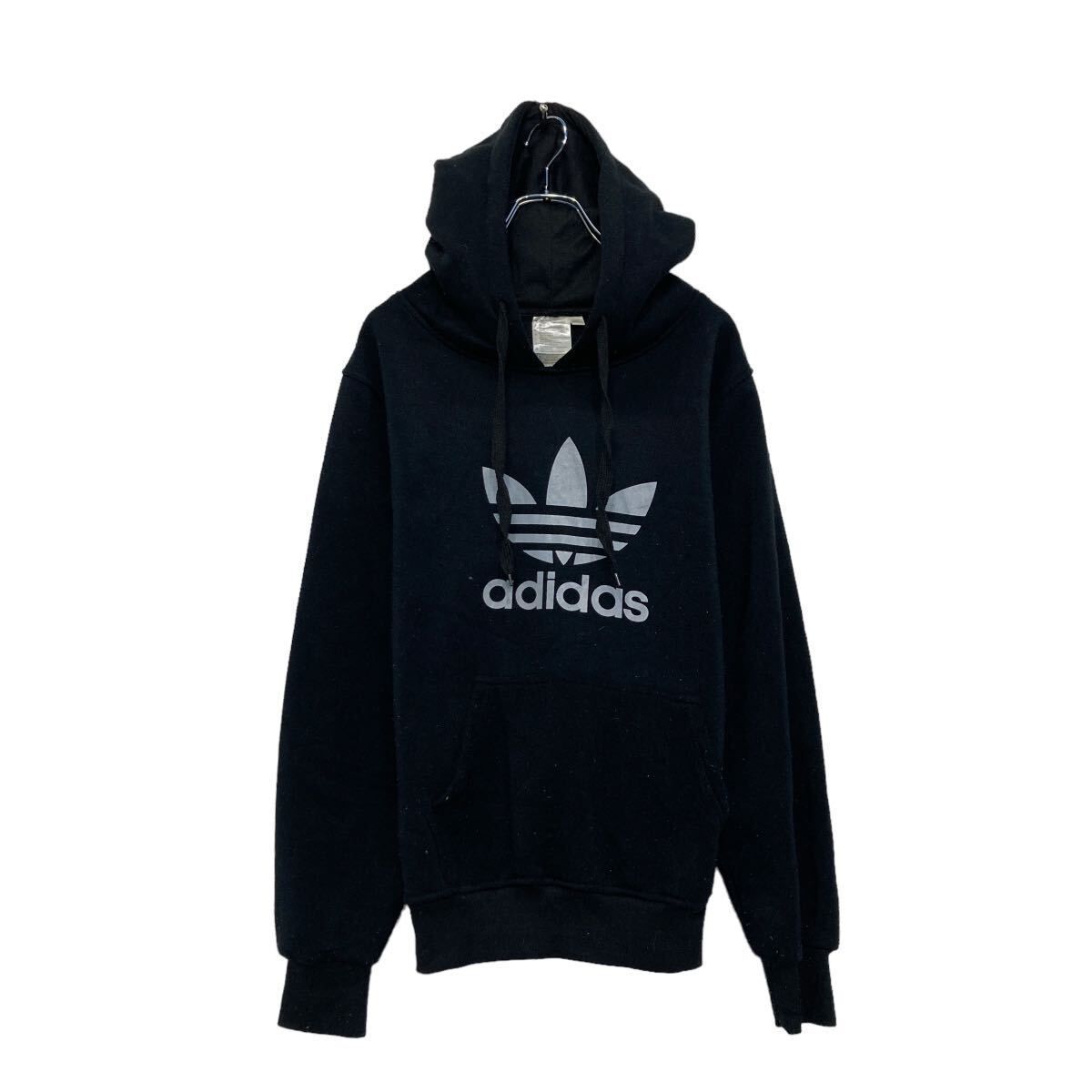 adidas プリント スウェット パーカー アディダス 2XL ブラック ビッグ 