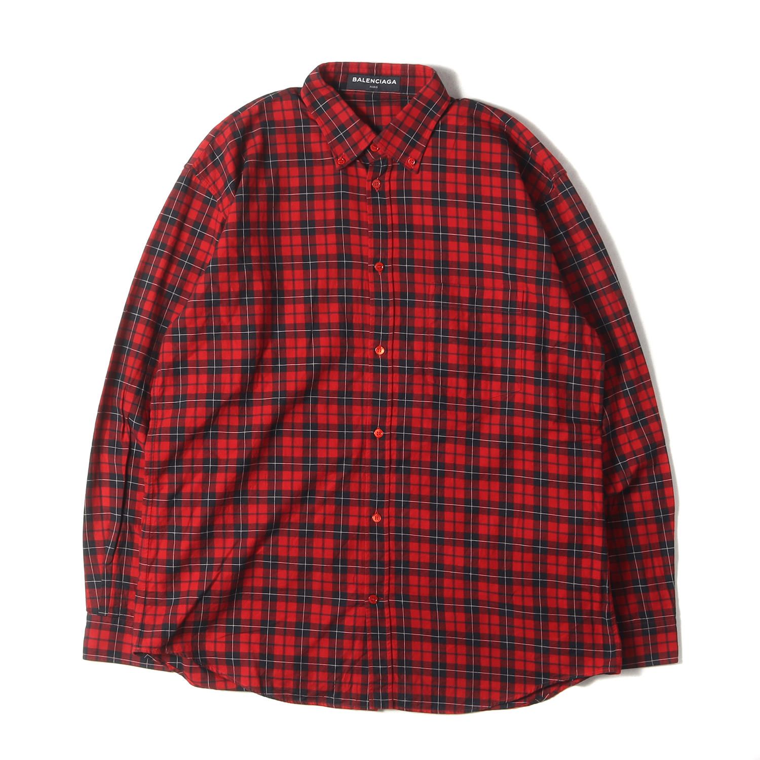 BALENCIAGA バレンシアガ シャツ サイズ:39 / バックロゴ チェック 