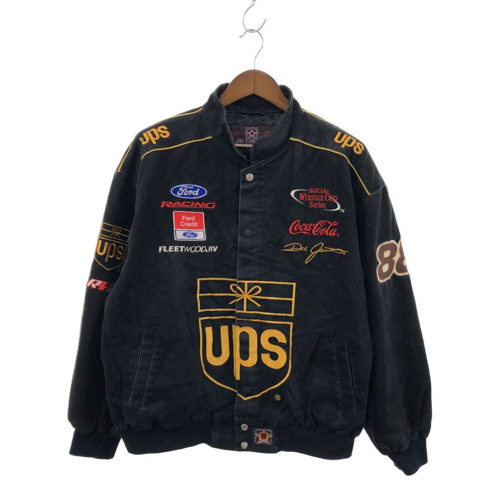 Jeff Hamilton ジェフ ハミルトン 企業 UPS FORD COCA-COLA レーシングジャケット ブラック (メンズ 2XL) 中古  古着 P0391