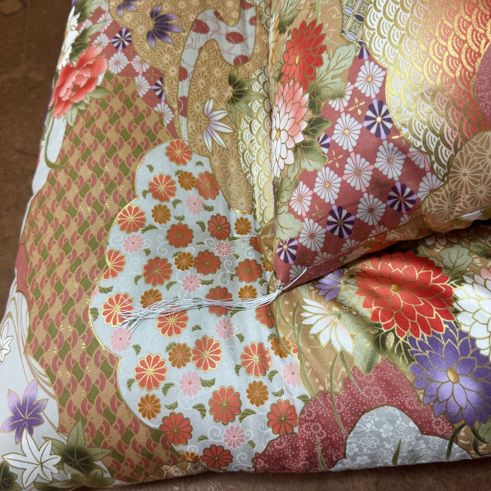 在庫品 敷き布団 敷布団 綿布団 めん布団 和布団 手作り布団 ふとん 日本製 古典柄 オレンジ 昔ながらのお布団 シングル 100×200 インド綿 和式 ふかふか USTAUSTRALIA_COM_AU