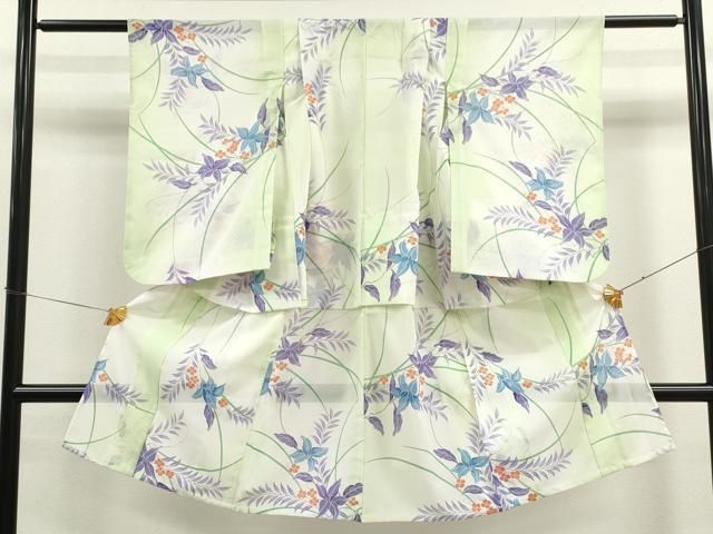 平和屋着物＊夏物 七五三 女の子 ７歳 祝着 四つ身 絽 草花文 暈し染め 洗える着物 CAAY6020ze