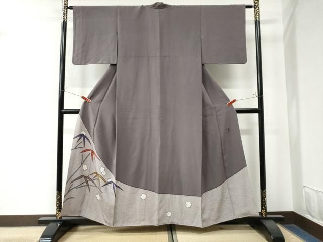 平和屋着物●染色の魔術師 染乃座 大久保玄才 そめのざ玄才 訪問着 笹梅文 金彩 正絹 CAAW8306yc