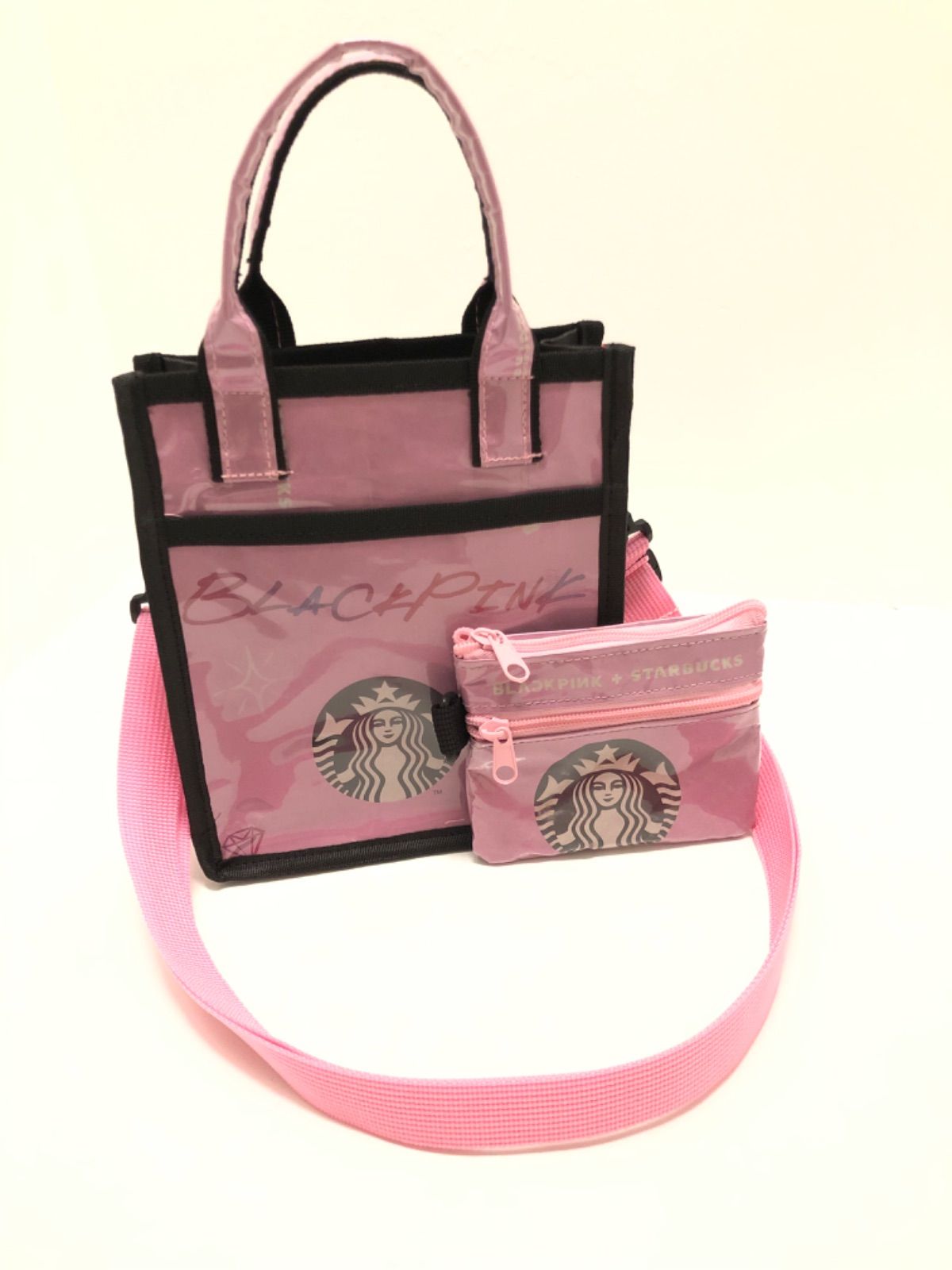 スタバ BLACKPINK 日本未発売 コラボ ショッパー リメイクバッグ