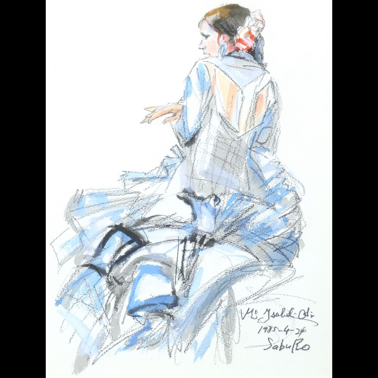 RUKURUKUさま専用（原画）茜色の散歩道【A5サイズ／水彩画／#2646