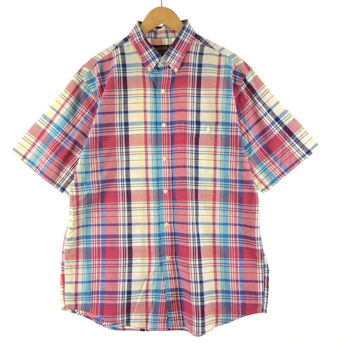 古着 エディーバウアー Eddie Bauer 半袖 ボタンダウン チェックシャツ メンズXL /eaa357969 【中古】/eaa357969