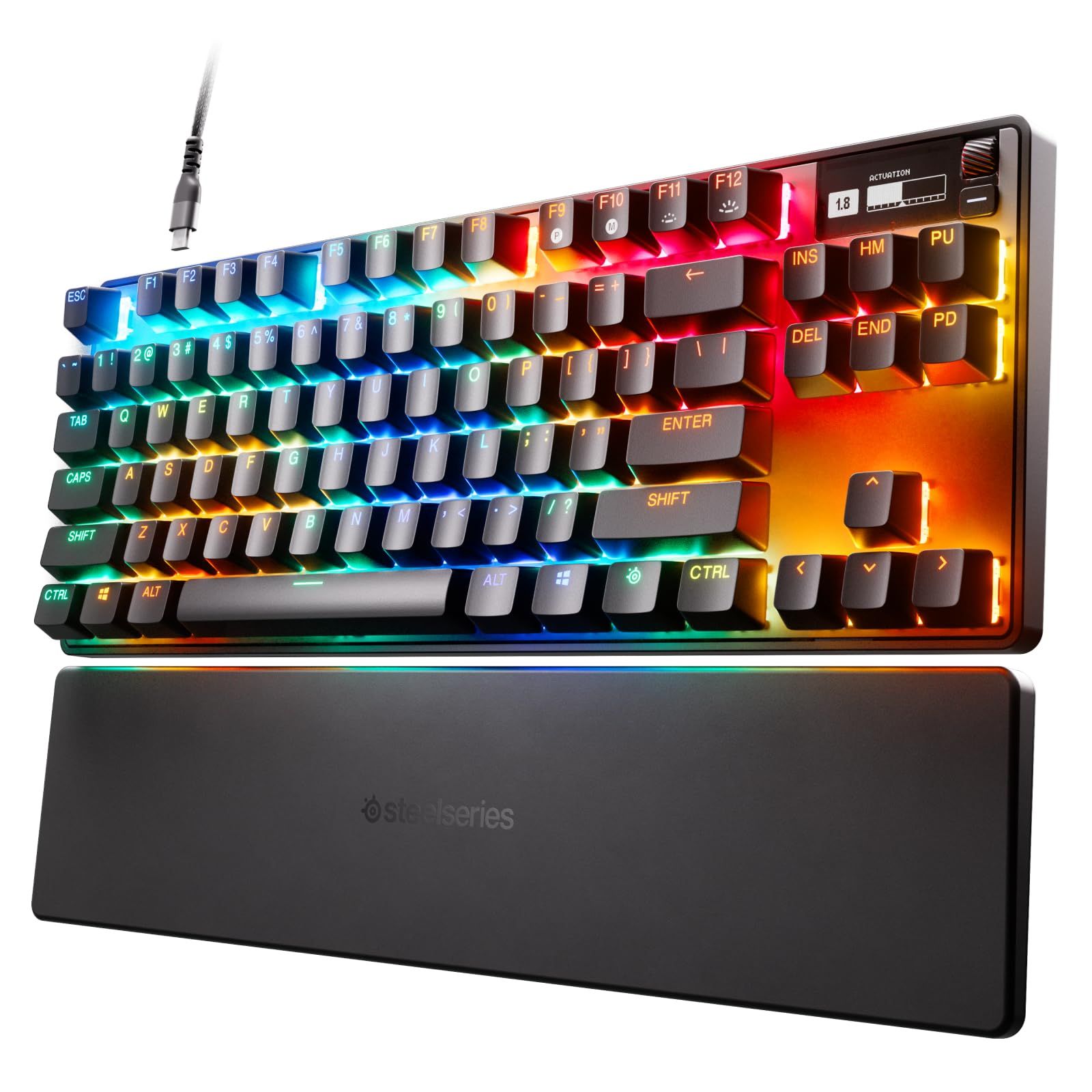 SteelSeries ラピッドトリガー 搭載 ゲーミングキーボード テンキーレス 有線 英語配列 OmniPointスイッチ 有機ELディスプレイ搭載 Apex Pro TKL (2023) US 64856 ブラック [単品] [英語配列]