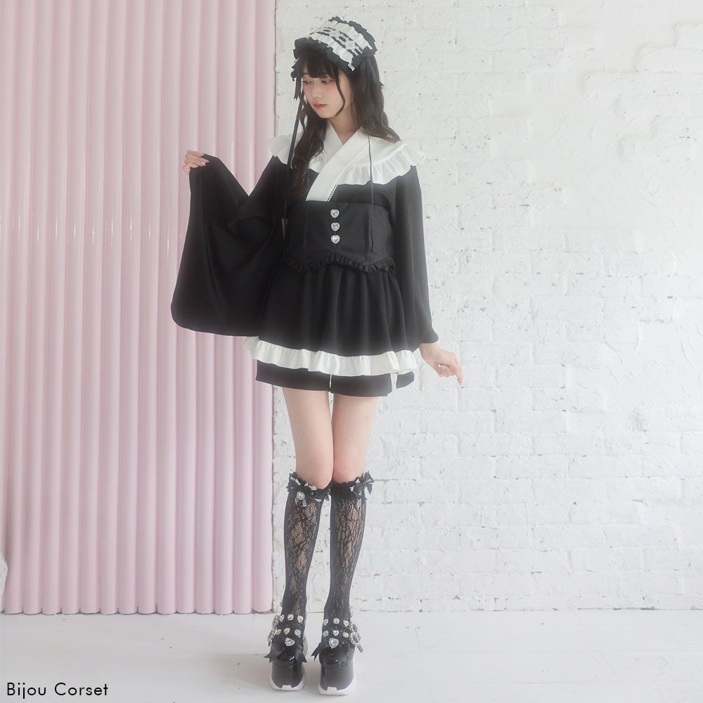 夢展望 DearMyLove くぎづけ浴衣・リボン帯セット 総レース サックス 夢展望 DearMyLove くぎづけ浴衣・リボン帯セット 総レース サックス