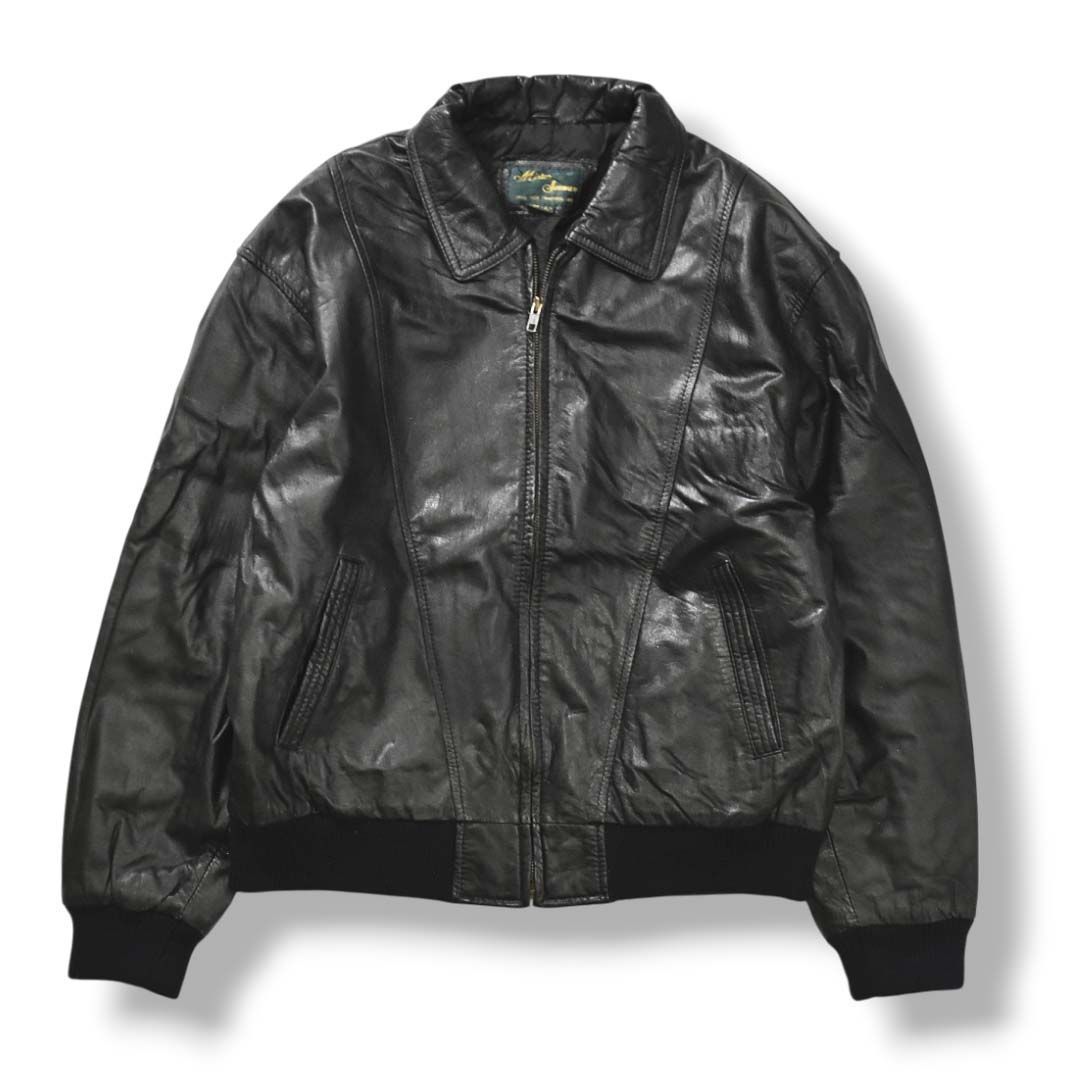 90sヴィンテージレザーフライトジャケットブルゾンミリタリーボンバーA-2 古着 90s AVIREX Type A-2 豪華 ドローイング パッチ 本革