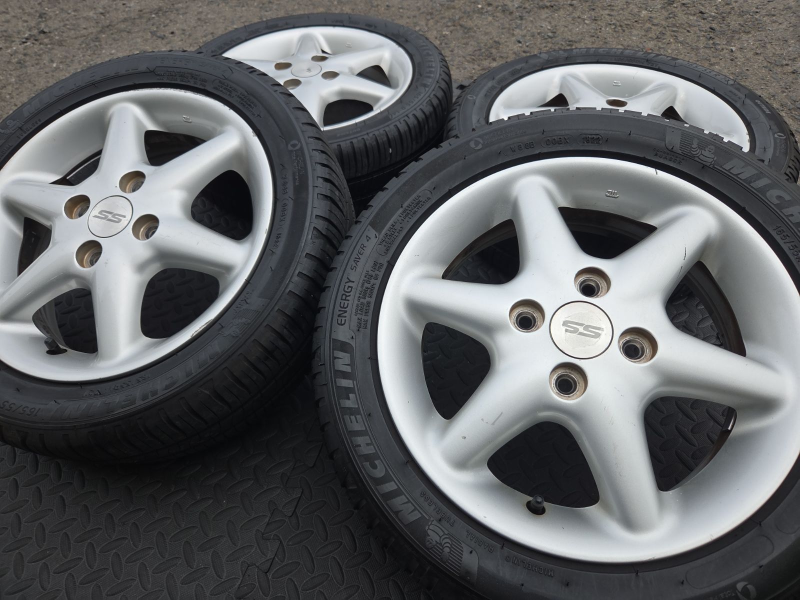 スズキ ラパン SS 純正 アルミホイール 22年製タイヤ 165|55R14 14×4.5J 50 PCD100 4穴 4本セット