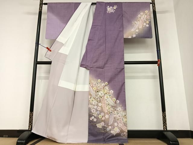 平和屋着物○本場染大島紬 訪問着 箔散らし 金彩 正絹 逸品 AAAW9155zg