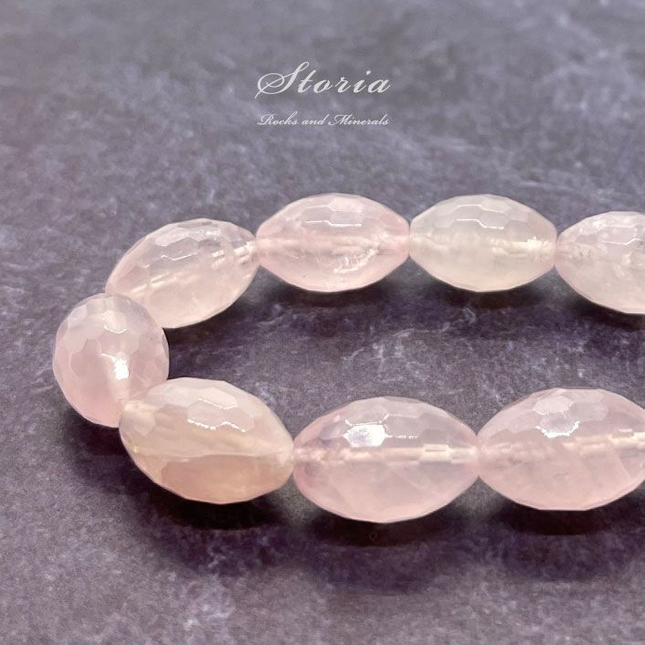 【ブラジル/ミナスジェライス産】ローズクォーツ(紅水晶) 12mm ローズクォーツ（紅水晶）ブレスレット【ミナスジェライス
