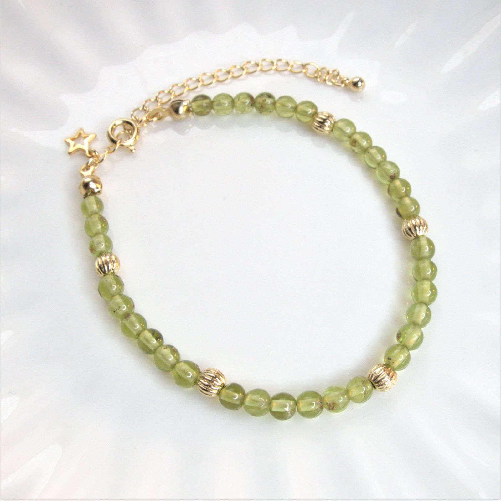 ete ペリドット ブレスレット K10YG K10YG チェーン ステーション