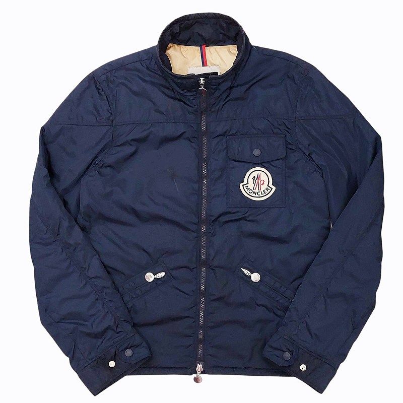 モンクレール MONCLER ダウンジャケット ブルゾン ナイロン デカロゴ ワッペン ダブルジップ 41342/50/68916 紺 ネイビー 1  約M 1123 - メルカリ