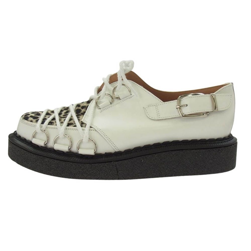 極美品✨ ジョージコックス ギブソン ハラコ レオパード柄 白 黒 23cm COMME des GARCONS HOMME PLUS コムデギャルソンオムプリュス PD