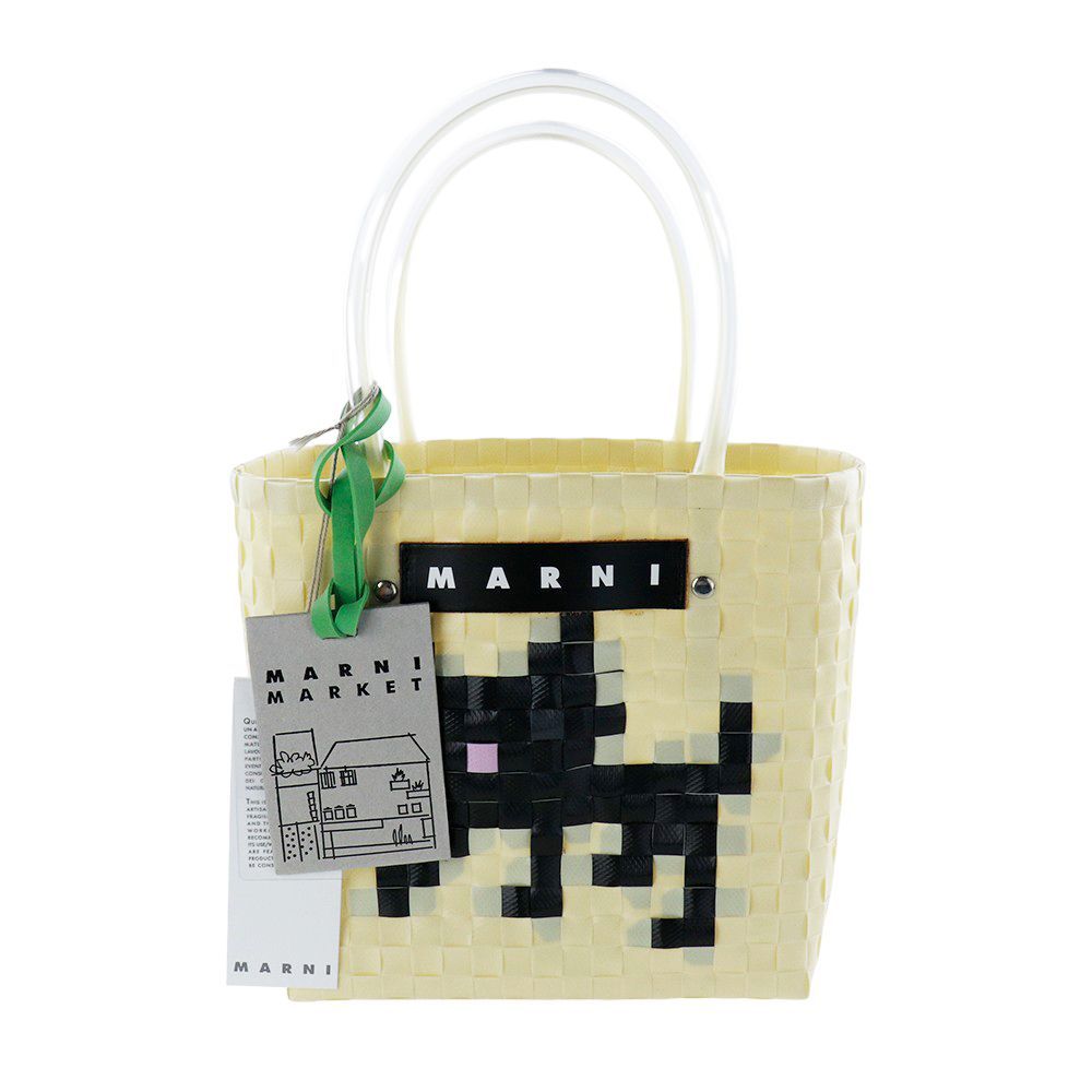 国内正規品　マルニアニマルバスケットブラックキャット MARNI マルニ バッグ アニマルバスケット ブラックキャット