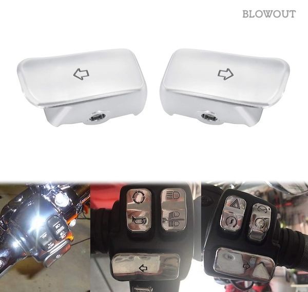 エクステンション ウインカー スイッチ キャップ カバー ボタン ハーレー ソフテイル スポーツスター XL  FXD FLST FXST スリム ファットボーイ ブレイクアウト ヘリテージ
