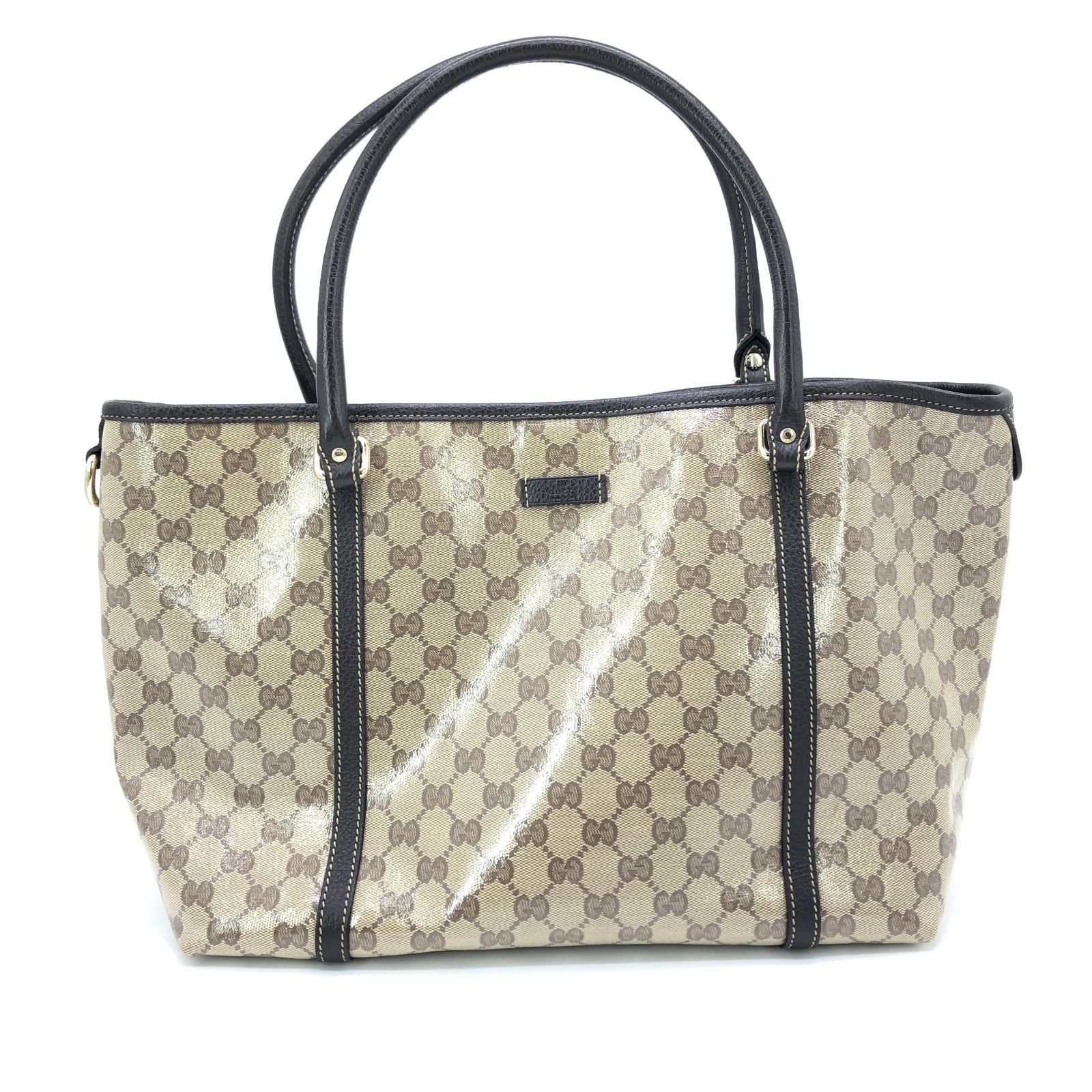 GUCCI GGクリスタル トートバッグ ブラウン - メルカリ