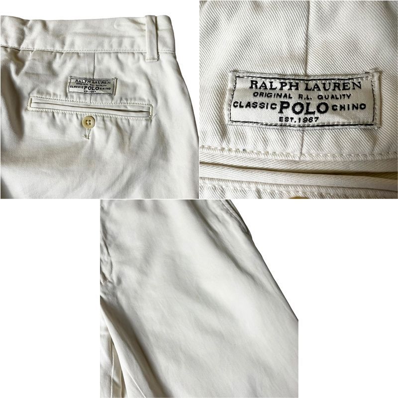 90s POLO RALPH LAUREN ノータック コットン チノ パンツ 32 30 / 90