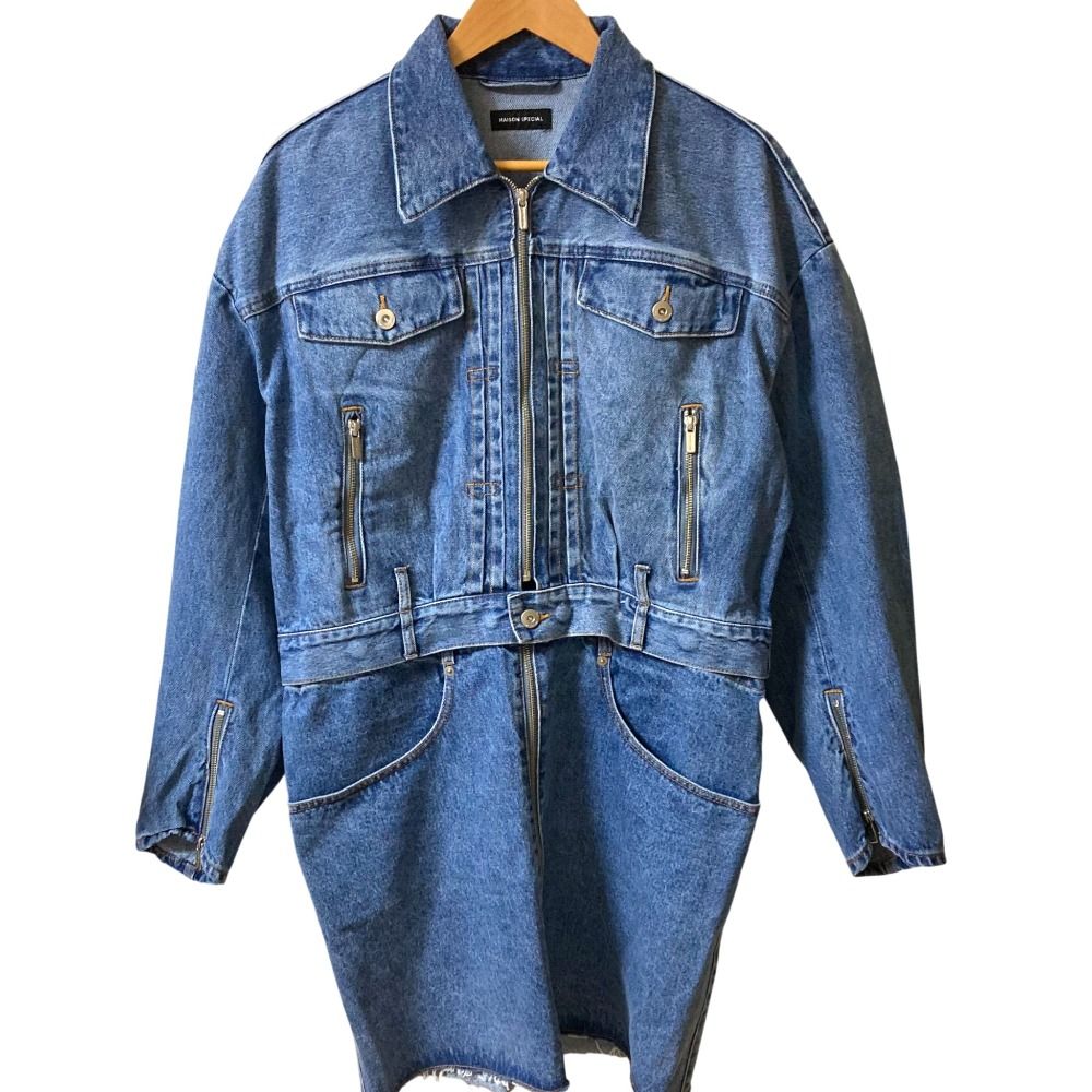 24SS MAISON SPECIAL メゾン Multiway Denim Coat デニムコート 21241165801 サイズF インディゴ レディース 古着