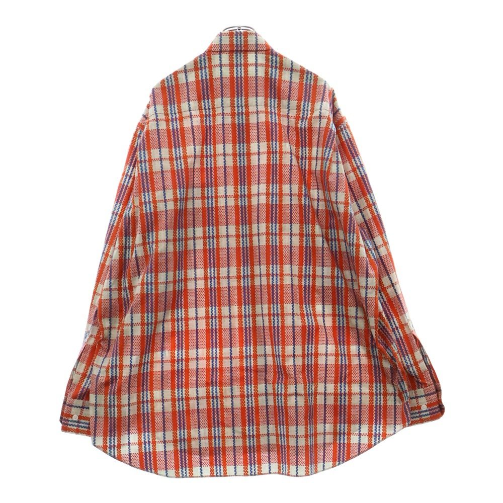 VETEMENTS ヴェトモン 23SS BARBES Check Shirt UE63SH300R コットン オーバーサイズ チェック 長袖シャツ オレンジ VETEMENTS (ヴェトモン) 23SS BARBES Check Shirt UE63SH300R コットン